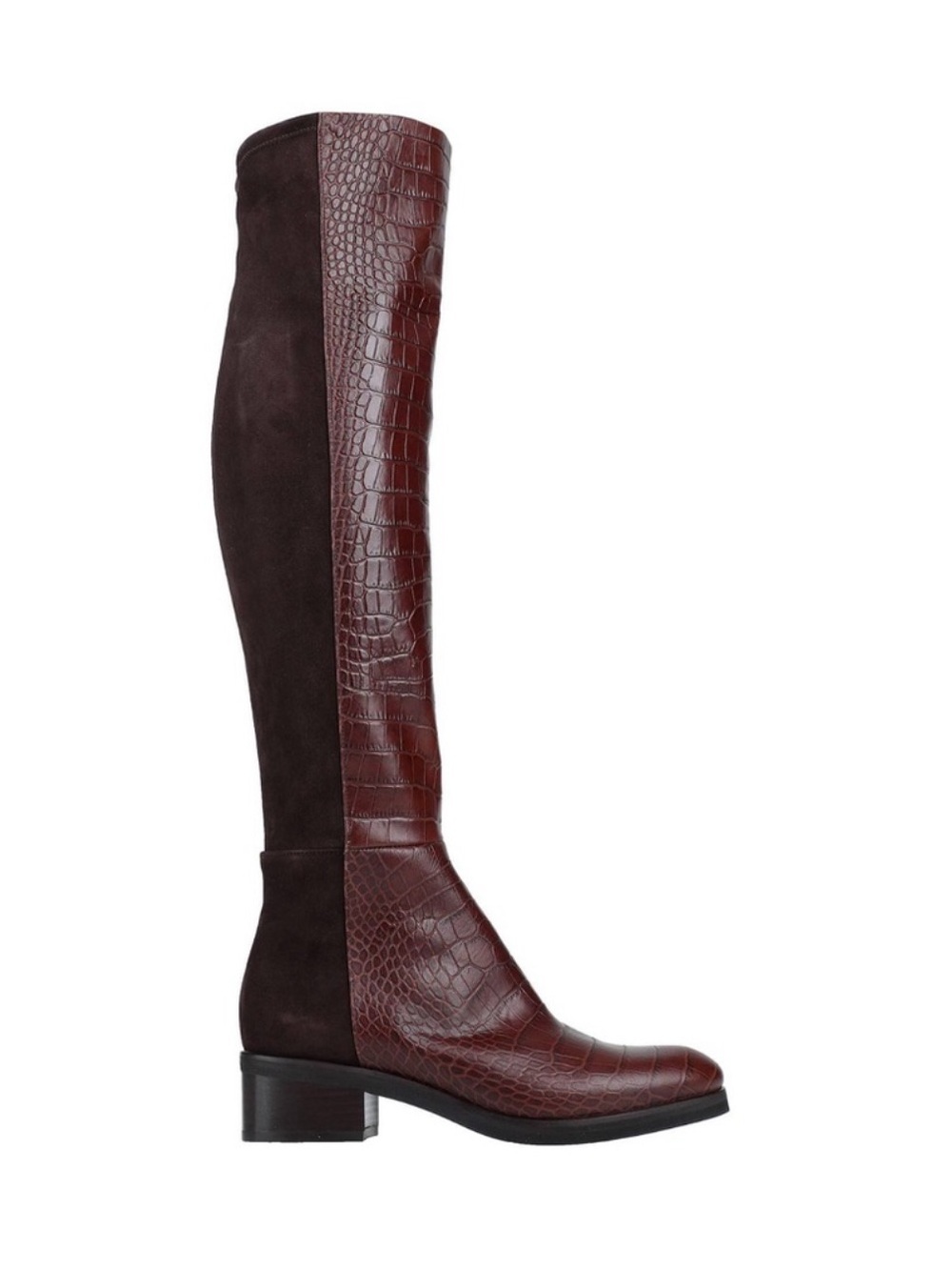 Le Pepe Brown Over-the-Knee Croc-Embossed Boots Italy Alligator print 9 $550